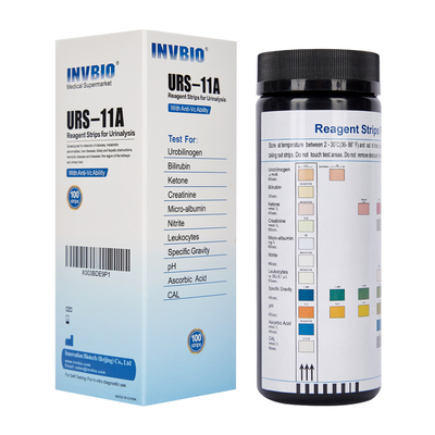 Tiras de prueba de la urinálisis el reactivo al nitrito/a los leucocitos/Urobilinogen/cetona/bilirrubina/Sg/pH/caloría