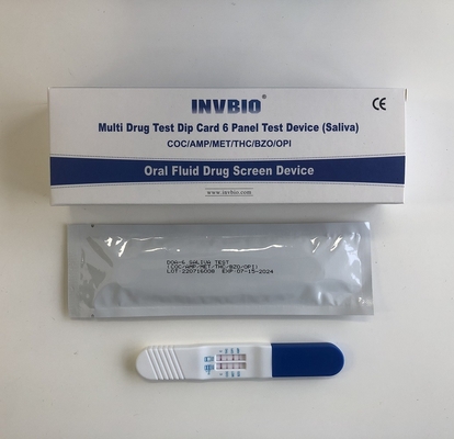 6 equipos flúidos orales amperio/ENCONTRADOS/COC/OPI/THC/BZO de la prueba de la tenencia ilícita de drogas del panel multi FDA
