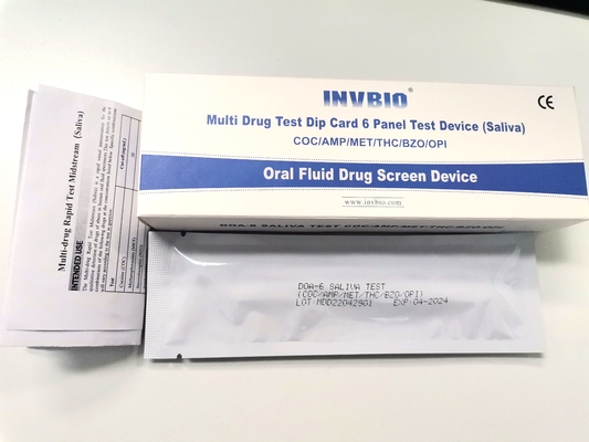 6 pruebas orales de Kit For Employment And Insurance de la prueba de droga de la saliva del panel FDA