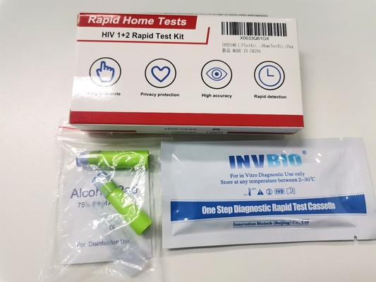 Prueba rápida Kit Whole Blood 25pcs/Box del anticuerpo del VIH 1+2