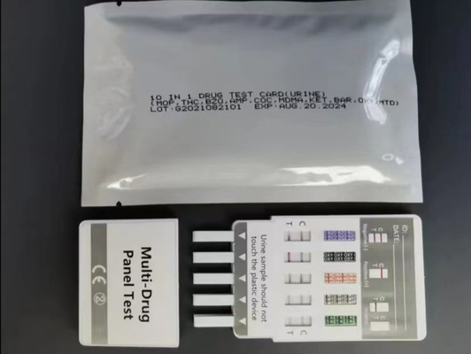Dispositivo de diagnóstico médico del resultado de los 10 paneles de droga de la prueba de la tarjeta conveniente rápida de la inmersión
