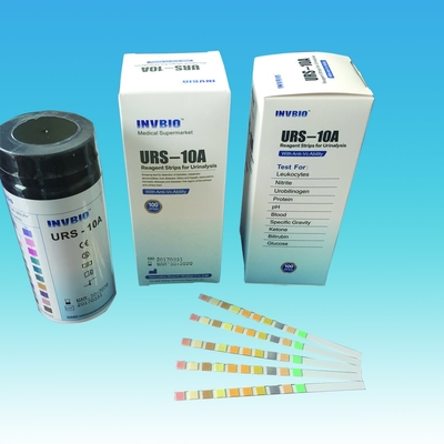 Tiras de prueba de la urinálisis de la bilirrubina de la glucosa de la alta exactitud 3.00m m 10 parámetros