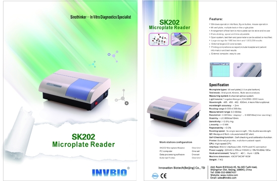 Analizador bien de Elisa Reader Machine Clinical Chemistry del laboratorio 96 con la impresora SK202