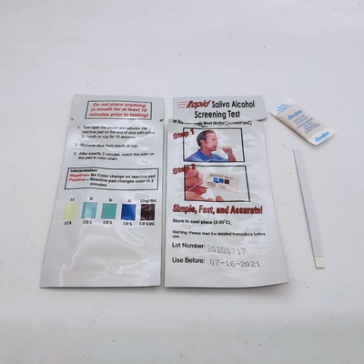 Tiras personales/caja de una del paso de INVBIO de la saliva de alcohol tira 25 de la prueba